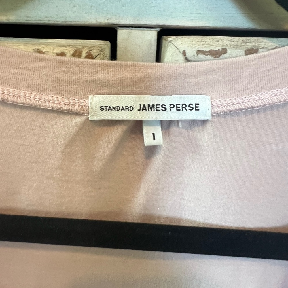 James Perse Standard Deep Scoop Neck T-shirt. Light Pink. Size 1 - Picture 11 of 16